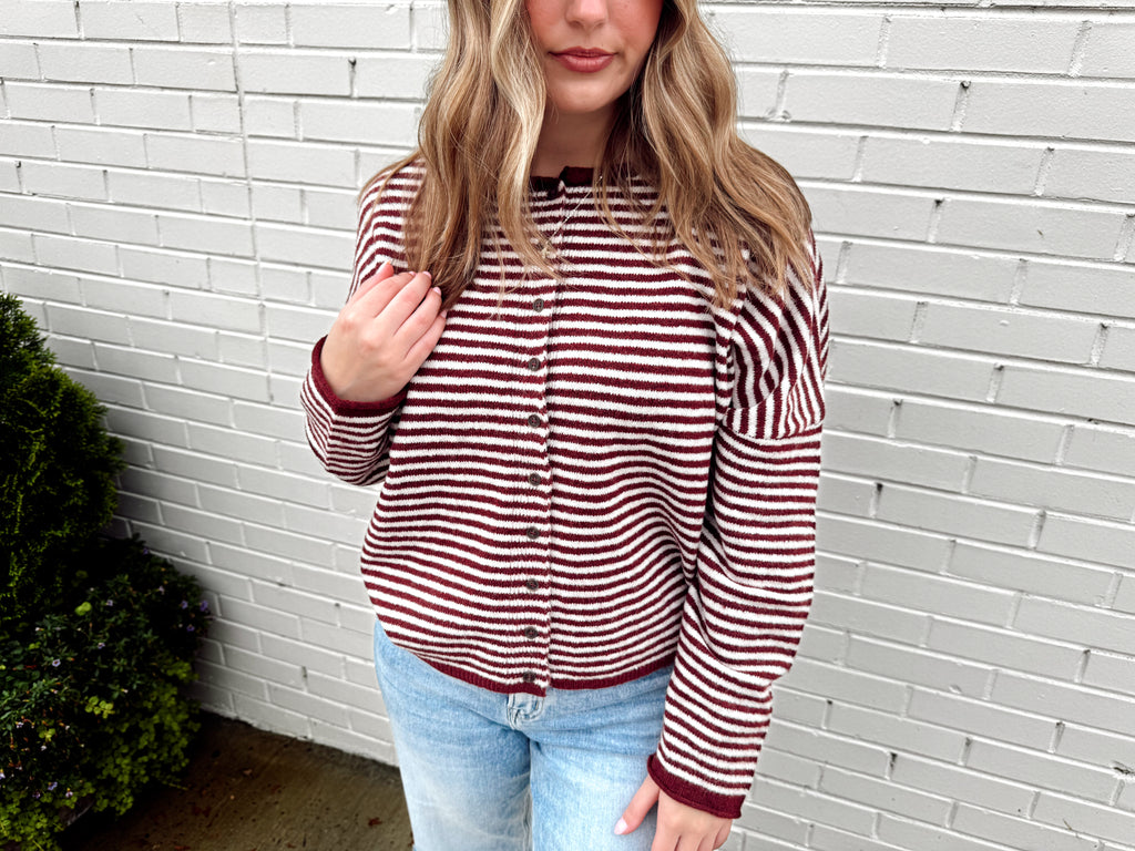 The Marlowe Striped Cardigan
